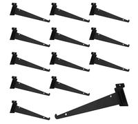 PYBTOOL 10 Inch Slatwall Shelf Bracket, Slatwall Accessories, Heavy Duty Slat Wall Shelf Bracket with Lip for Garage and Retail Display(16PC )
