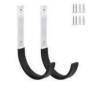 PYBTOOL 2 Pack Heavy Duty Steel Garage Hooks, Utility Storage Organizer, Wall Mount Garden Tool Hanger, Large U Hooks