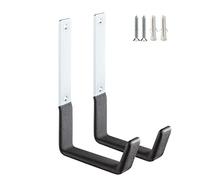 PYBTOOL 2 Pack Utility Hooks for Garage Wall, Robust Garage Storage Hooks, Garden Tool Organiser, Steel Wall Mounting Storage Hooks (12.5 x 19 cm)