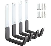 PYBTOOL 4 Pack Utility Hooks for Garage Wall, Robust Garage Storage Hooks, Garden Tool Organiser, Steel Wall Mounting Storage Hooks (12.5 x 19 cm)