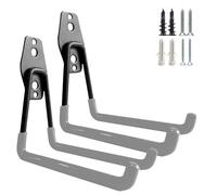 PYBTOOL Heavy Duty Garage Storage Utility Hooks, Steel Wall Mount Hooks, Garage Garden Tool Organizer, Hanging Utility Wall Hooks, Steel Garage Garden Hooks, Large U Hooks Tool Storage Organizer (Grey)