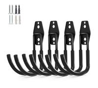 PYBTOOL Heavy Duty Garage Wall Mount Hooks - Steel J Hooks, Garden Hose Hanger, Tool Storage Organizer