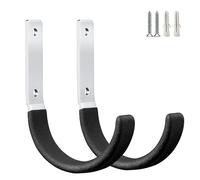 PYBTOOL Heavy Duty Steel Wall Mount Hooks - Garage & Garden Tool Organizer, Hose Hanger, Small J Hooks (2)