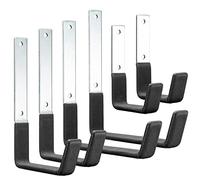 PYBTOOL Metal Utility Hooks Heavy Duty, Garage Wall Storage Hooks, Ladder Hooks, Wall Mount Steel Hooks for Garage, Garden, Tools Storage, Multi-Size(6 Pack)