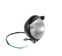 PYBYCEGNZK For Cruiser Chopper Cafe Racer Bobber 5.5" Motorcycle Headlight Front Round Visor Light Lamp Black/Chrome Motorbike LED Spot Light(Black)