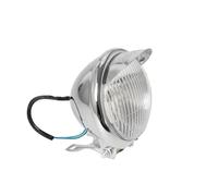 PYBYCEGNZK For Cruiser Chopper Cafe Racer Bobber 5.5" Motorcycle Headlight Front Round Visor Light Lamp Black/Chrome Motorbike LED Spot Light(Chrome)