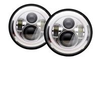 PYBYCEGNZK Front headlight assembly For Wrangler Datsun For Lada Niva 4x4 H4 7 Inch Led Headlight DRL Round 7'' Headlights With Angel Eyes Halo Headlamp assemblys(Headlight With Halo.)