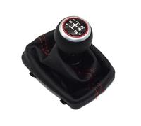PYBYCEGNZK Gear Shift Knob Cover for A4 for B6 for B7 2000-2006 2007 2008 Manual 5 6 Speed Car Gear Shift Shifter Knob Lever Handle Head with Leather Dust-Proof Cover(5 Speed-Red 01)
