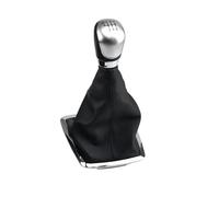 PYBYCEGNZK Gear Shift Knob Cover for Focus 2 for MK2 2005 2006 2007 2008 2009 2010 2011 2012 5/6 Speed Gear Shift Knob Lever Handball Gaiter Boot Leather Cover(Silver 6-Speed)