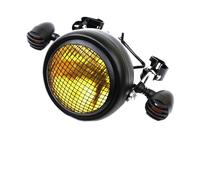PYBYCEGNZK Motorbike LED Spot Light For Cafe Racer Chopper 6.5" Headlight Universal Inch Led Motorcycle DRL Headlamp Round Head Light(One Set C)