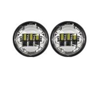 PYBYCEGNZK Motorbike LED Spot Light For Classic Road King For Dyna 4.5 Inch LED Fog Light 2pcs Motorcycle Passing Auxiliary(2pcs silver)