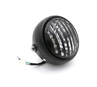 PYBYCEGNZK Motorcycle Headlight Motorcycle Accessories Head Lights CG125 Has Been Modified With Headlights GN125 A Vintage Black Cover Round Front Headlight LED Headlamp(Black and white)