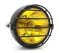 PYBYCEGNZK Motorcycle Headlight Motorcycle Headlight Headlamp LED Head Light Front Round Black Yellow Lens LED Headlamp