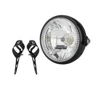 PYBYCEGNZK Motorcycle Headlight Universal 7 Inch Motorcycle Headlight H4 35W LED Head Lamp 9 Wires Turn Signal Light 12V HeadLamp Bikes Curisers LED Headlamp(Lamp and Bracket-B)