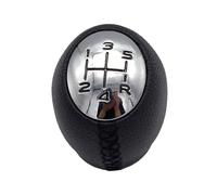 PYBYCEGNZK PU Leather Gear Shift Knob for Megaane Car Shift Lever 5/6 Gear PU Leather Handball Manual Head Accessories Suitable(Black-5Gear)