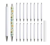 PYD Life 20 Pack Sublimation Pens Blanks No Clip Bulk White with 25 Pieces Shrink Wrap Films, DIY Personalized Ballpoint Pen by Heat Press Sublimation Oven
