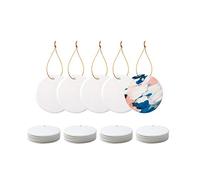 PYD Life 25 PCS Sublimation Blanks Ornament Ceramic White 2.75" Round