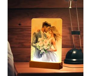 PYD Life 4 Pack Sublimation LED Acrylic Photo Frame Plaque 6 x 8 inch Blank
