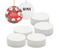 PYD Life 50 PCS Sublimation Blanks Ornaments Ceramic 2.75" Round Bulk