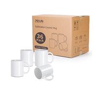 PYD Life Sublimation Mugs Blank 11 OZ Bulk Coffee Mugs White Ceramic Photo Cups Wholesale for Cricut Mug Press Tumbler Heat Press Print 36 Pack…