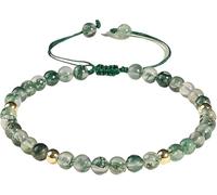 PYENHDI Feng Shui Bracelet, Wealth Bracelet Natural Waterweed Agate Crystal Bangle Stretchy Chakra Gem Vacation Jewelry(5 Spacers)