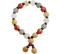 PYENHDI Feng Shui Bracelet, Wealth Jade Bangle Bracelet Multi-Color Quartz Spiritual Pumpkin Beads
