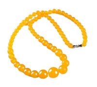 PYENHDI Feng Shui Jade Necklace, Natural Topaz Necklace Hand Carved Bead Talisman for Prosperity Money Good Luck