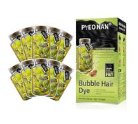 PYEONAN Unisex Bubble Hair Dye with Natural Plant Extracts, 2-in-1 for Grey Coverage and Hair Care, Grey Hair Turns Black or Dark Brown with Plant Ingredients, No Fading