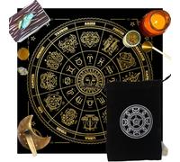 PYEUIFT Altar Tarot Cloth 75 x 75 cm, Altar Cloth, Velvet Cloth, Esoteric Accessories, Tarot Cloth for Rituals, Tarot Cards and Pendulums with Storage Bag