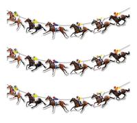 PYEUIFT Pack of 3 Horse Birthday Garland Banner, Length: 5 m, Horse Racing Decoration, Children's Party Banner, Horse Decorations, Jockey Club Banner