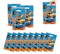Pyeunglloon 50 Pcs Hot Car Party Bags for Boys, Kids' Birthday Party Gift Bags, 9.8 in x 6.3 in, Car/Racing Pattern, Reusable, Eco-friendly