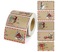 PYGHAP Vintage Stamps - 300PCS Self-Adhesive Merry Christmas Name Tags for Presents, Labels in Boxes, Bags, Envelopes, Card-Making and Package Decoration