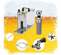 Complete set Beer Dispenser, Beer Machine - Lindr PYGMY 25, 1-line dry cooler, 35 liters/h, Green Line KeyKeg