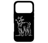 Pygmy Goat Line Art Farmer Case for iPhone 17 Pro