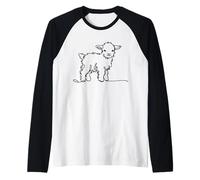 Pygmy Goat Line Art Farmer Raglan Baseball Tee