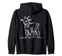 Pygmy Goat Line Art Farmer Zip Hoodie