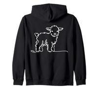 Pygmy Goat Line Art Farmer Zip Hoodie
