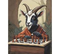 pygmy goat playing chess in the woods Notebook: cute animal notepad | 110 pages, ruled, 7.5"x9.25"