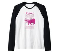 Pygmy Hippo Cute Encyclopedia Vintage Zoology Raglan Baseball Tee