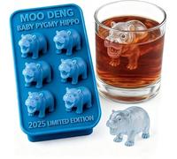 Pygmy Hippo Ice Mold, Pygmy Hippo Moo Deng Ice Mold, Hippo Mold 3D Cube Trays, Fun Animal Shape 3D Popsicle Molds, Reusable Silicone Ice Cube Mold Bpa Free for Hippo Lover, Whiskey (1 PCS)