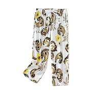Pyjama Bottom for Women,Ladies Soft Pajama Bottoms Cotton Pure 3/4 Lounge Pants PJS Sleepwear Pant White