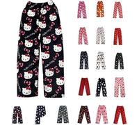 Pyjama Bottoms Women's Children Girls Pyjamas Flannel Long Comfortable Casual Women Pyjama Bottoms Kawaii Cute Cartoon Anime Y2K Pyjamas Sleep Pants Soft Summer Christmas Halloween Autumn Winter