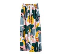 Pyjama Bottoms Womens Summer Soft Wide Leg Lounge Pants Lovely Printed Elasticated Waist Cropped Trousers Lightweight Nightwear Comfy Girls Sleep Pants for All Seasons One Size