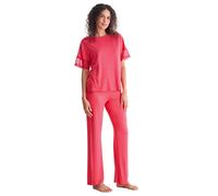 Pyjama long trousers with short-sleeved top Sia by Lisca | S-2XL in two colours