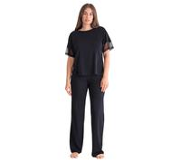 Pyjama long trousers with short-sleeved top Sia by Lisca | S-2XL in two colours
