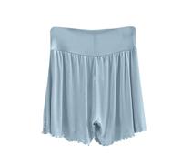 Pyjama Shorts Women UK Modal Cotton Lounge Shorts Soft High Waisted Stretch Comfortable Pajama Bottoms Plain Sleeping Home Pants Short Pants Boxer Short Sleepwear UK Size M-XXL Light Blue