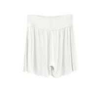Pyjama Shorts Women UK Modal Cotton Lounge Shorts Soft High Waisted Stretch Comfortable Pajama Bottoms Plain Sleeping Home Pants Short Pants Boxer Short Sleepwear UK Size M-XXL White