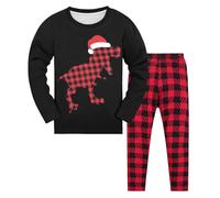 Pyjamas for Boys Dinosaurs Rockets Shaks Truck Long Sleeve Nightwear 2 Piece Snuggle Fit Sleepwear Kids Christmas Pjs SetsToddler Winter Clothes Set 2-14 Years (Black, 7-8 Years)