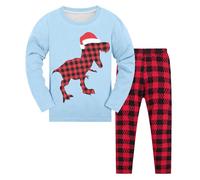 Pyjamas for Boys Dinosaurs Rockets Shaks Truck Long Sleeve Nightwear 2 Piece Snuggle Fit Sleepwear Kids Christmas Pjs SetsToddler Winter Clothes Set 2-14 Years (Sky Blue, 8-9 Years)