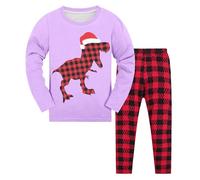Pyjamas for Boys Dinosaurs Rockets Shaks Truck Long Sleeve Nightwear 2 Piece Snuggle Fit Sleepwear Kids Christmas Pjs SetsToddler Winter Clothes Set 2-14 Years (Purple, 9-10 Years)